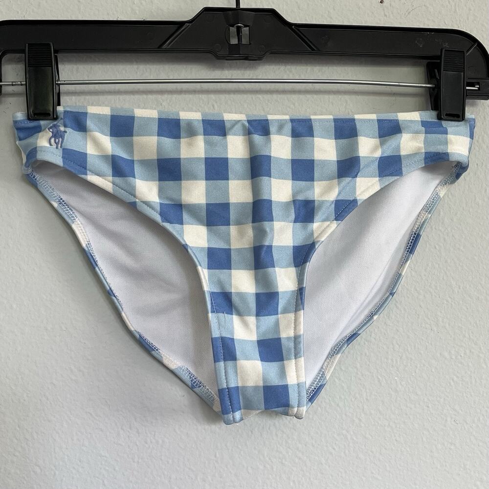 Polo Ralph Lauren Swimsuit Girls Size 10 Blue Gingham Bikini Bottom Replacement